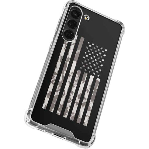 Black and White Camo American Flag Galaxy S24 FE Clear Case